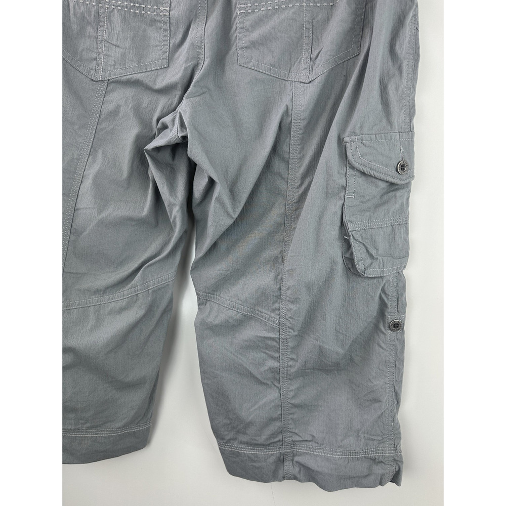Kuhl Kontra Short Gray Cargo Convertible Roll Tab Adjustable Crop Womens Size 10 - Picture 10 of 13